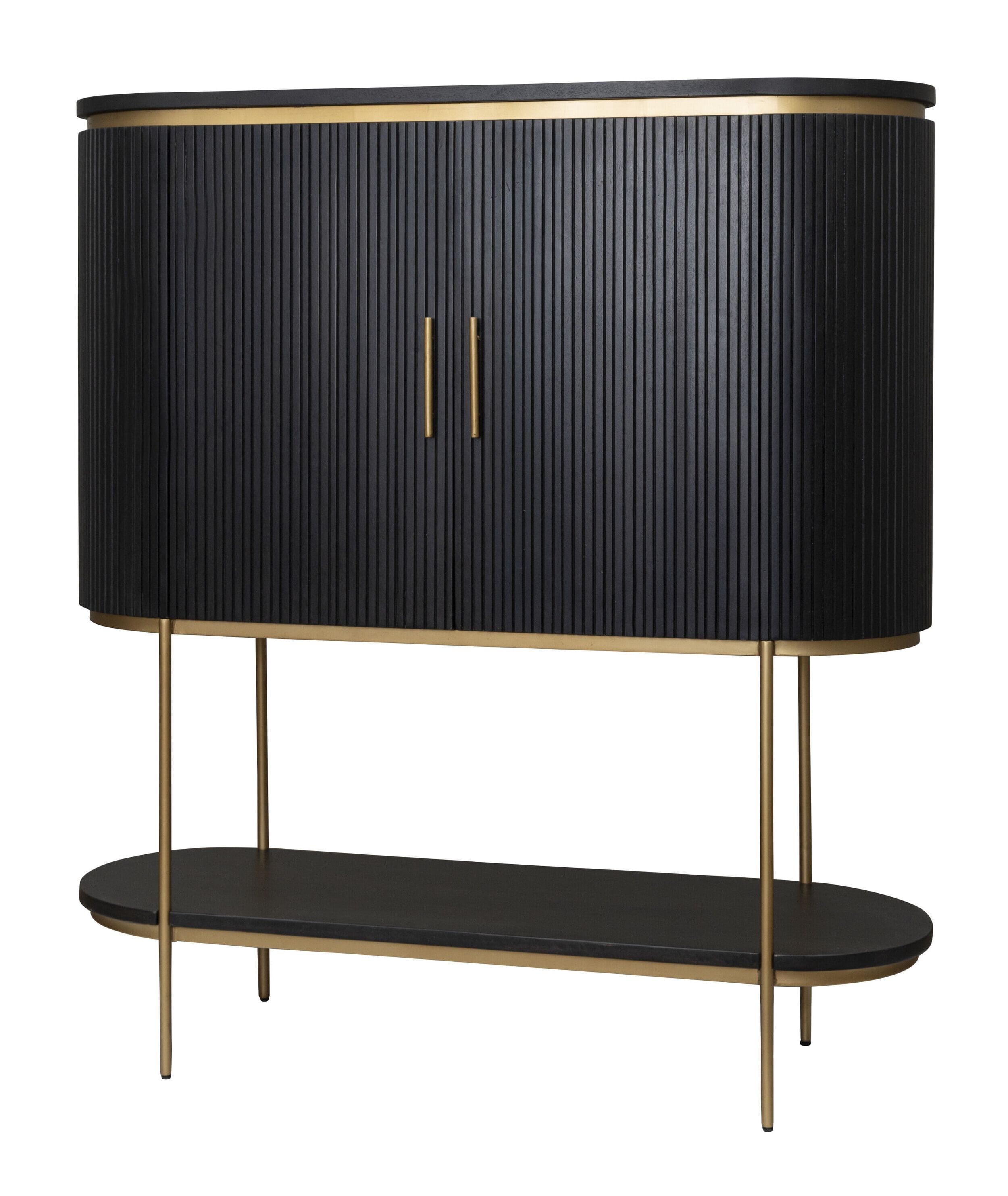 Tower Living Rivello wijnkast – zwarte mangohout, 150 cm hoog