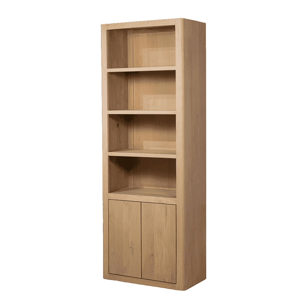 Tower Living Tenna Boekenkast – Massief mangohout, naturel, 220 cm