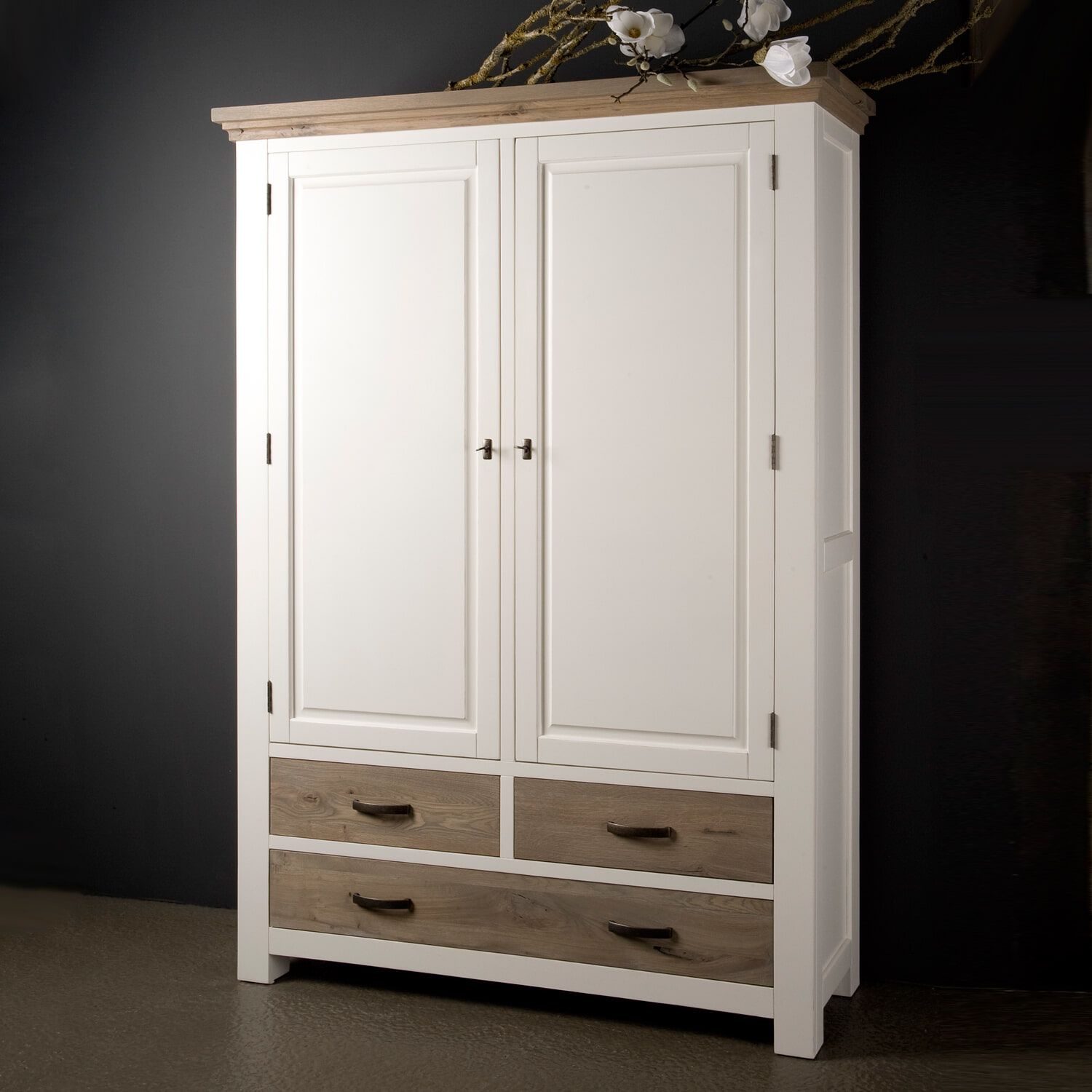 Tower Living XL Parma Opbergkast – Elegante Wit‑grijze Opbergruimte