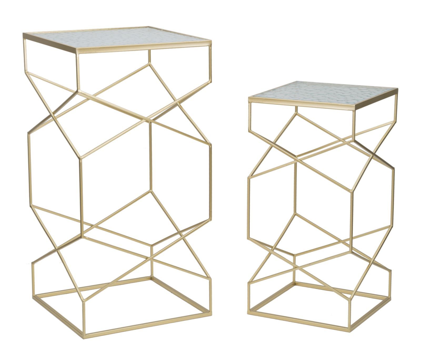 Transparante Coppia Bijzettafel van Mauro Ferretti – Stijlvolle Telefonenstandaard 50×50 cm