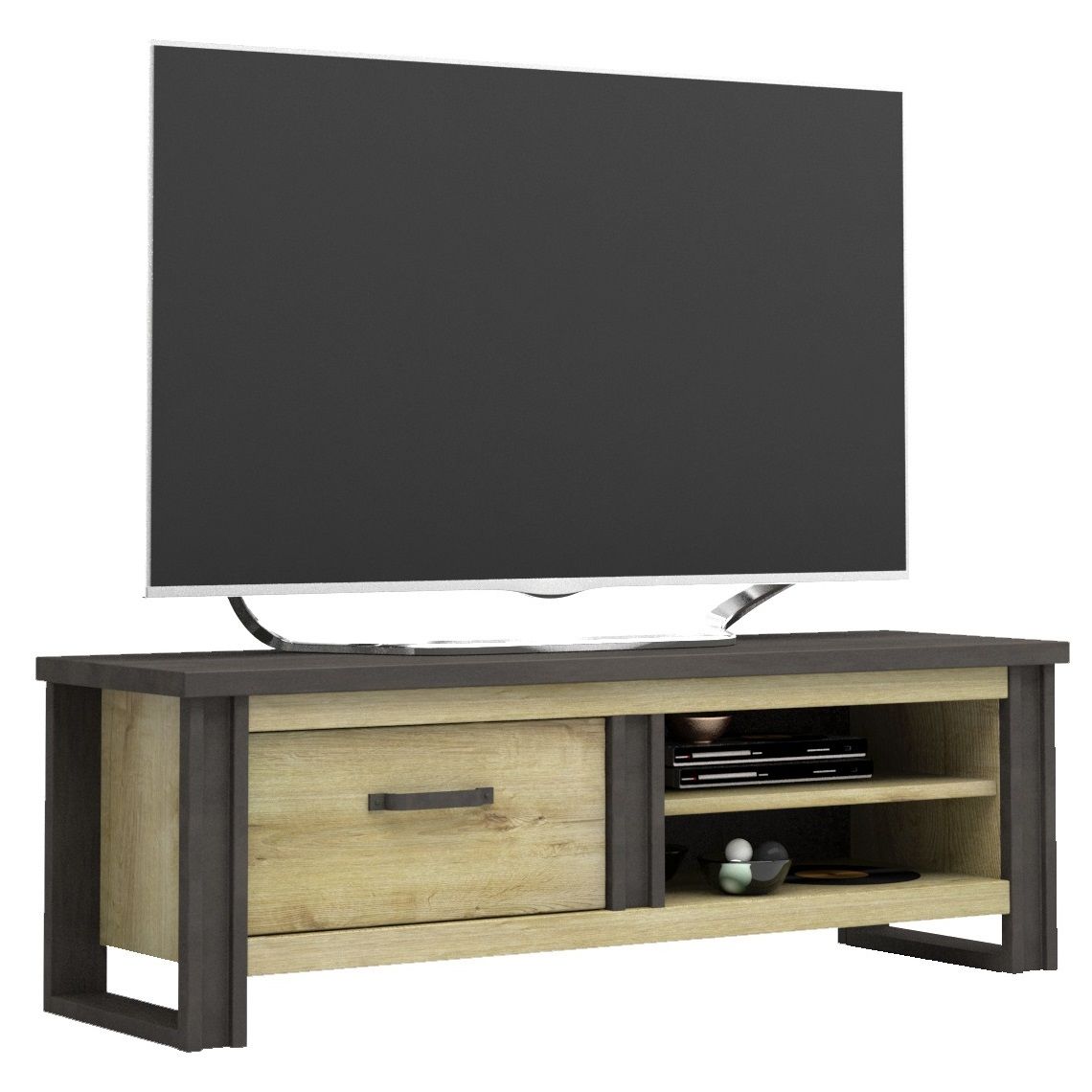 Tv‑meubel Baxter 169 cm – Robuuste eiken & antraciet combinatie voor de moderne woonkamer
