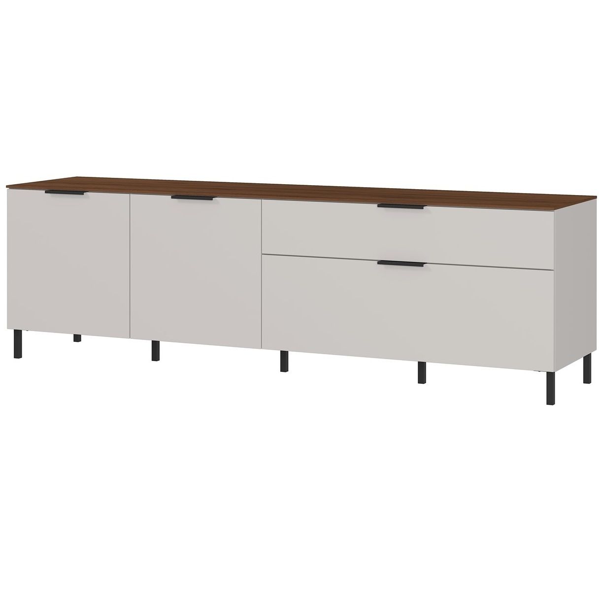 TV‑meubel California 192 cm – Modern design in cashmere wit en walnoot