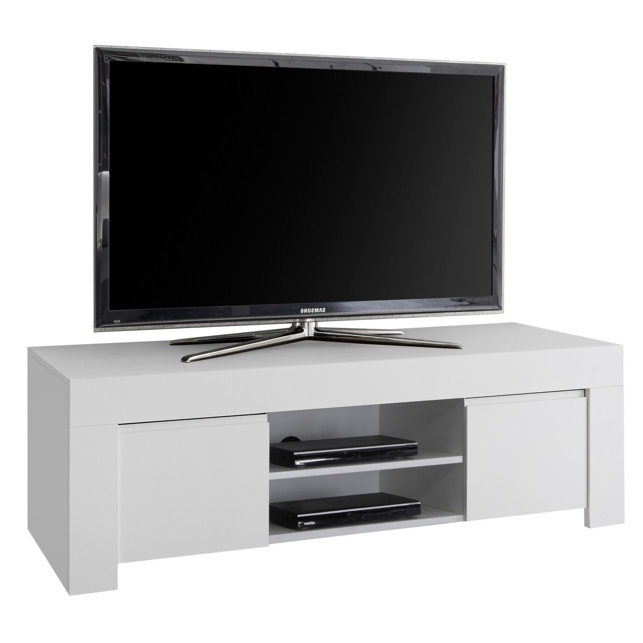 TV‑meubel Firenze 138 cm – strak, mat wit met slimme opbergruimte