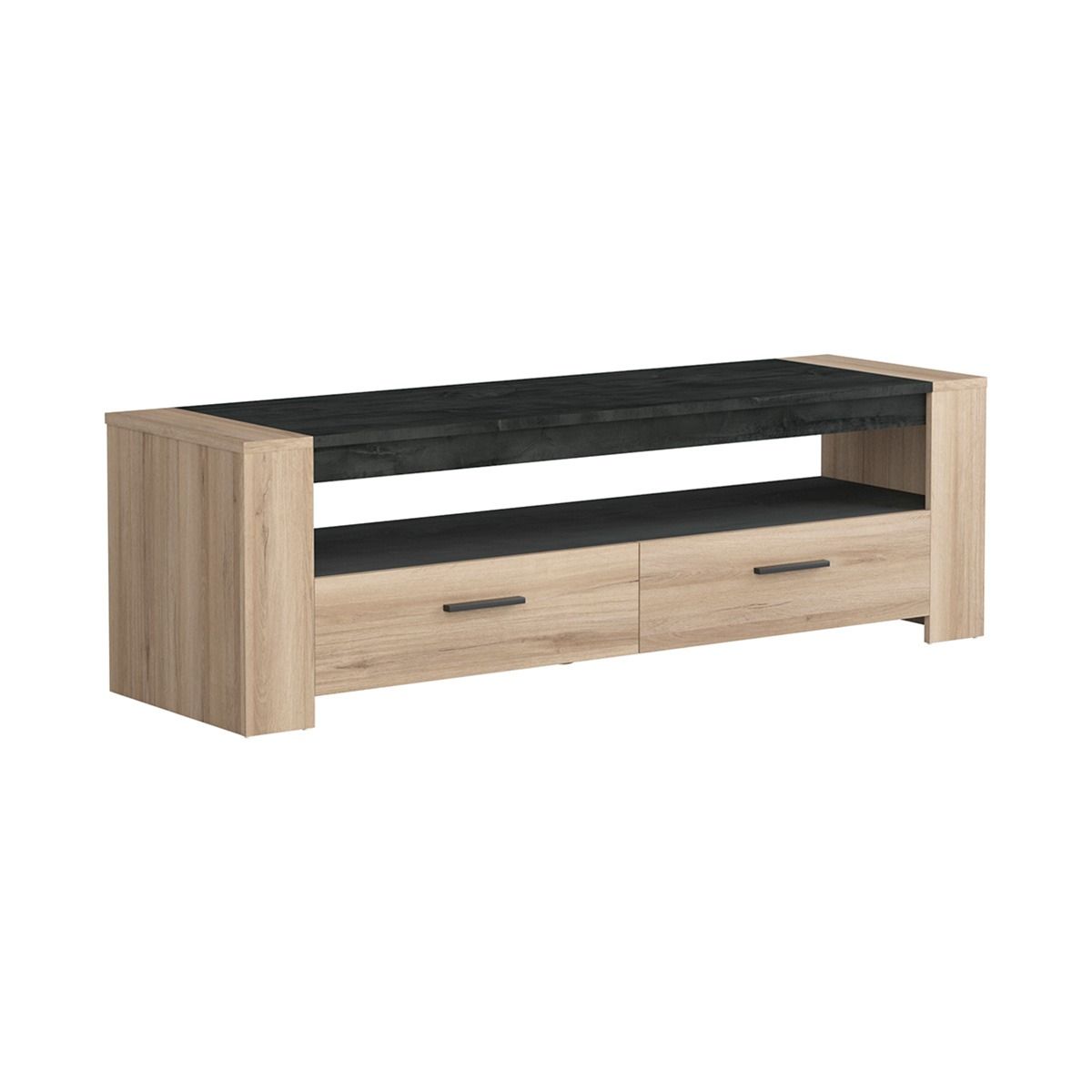TV‑meubel Sheffield 152 cm – Industrieel design in Kronberg eiken