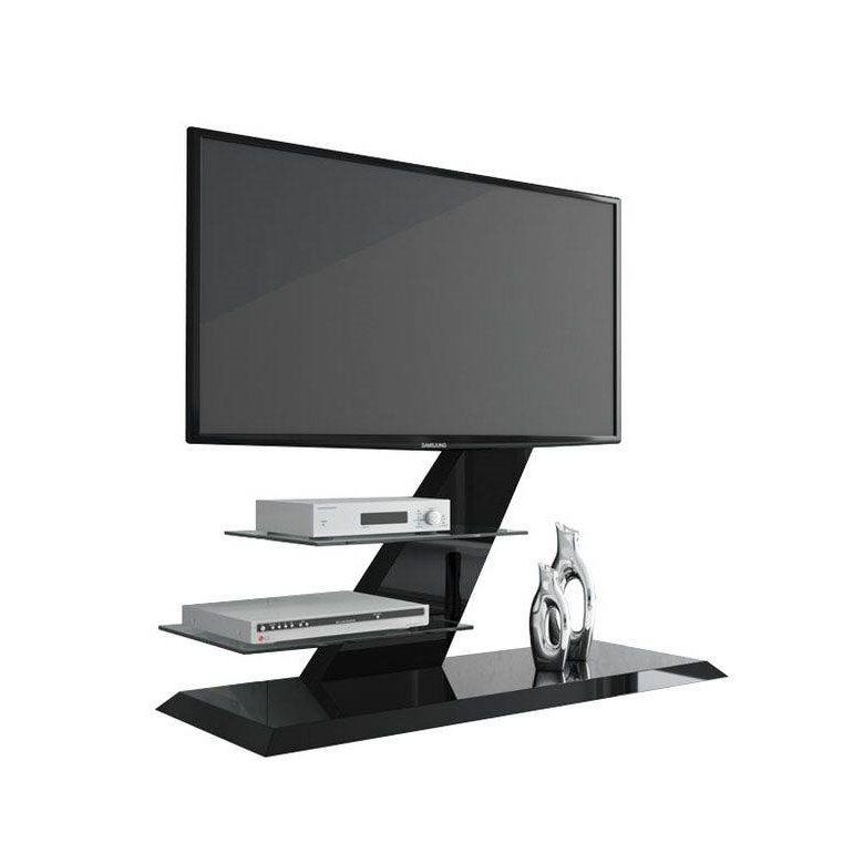 Tv-meubel Vento 110 cm – Hoogglans bruin met vaste beugel
