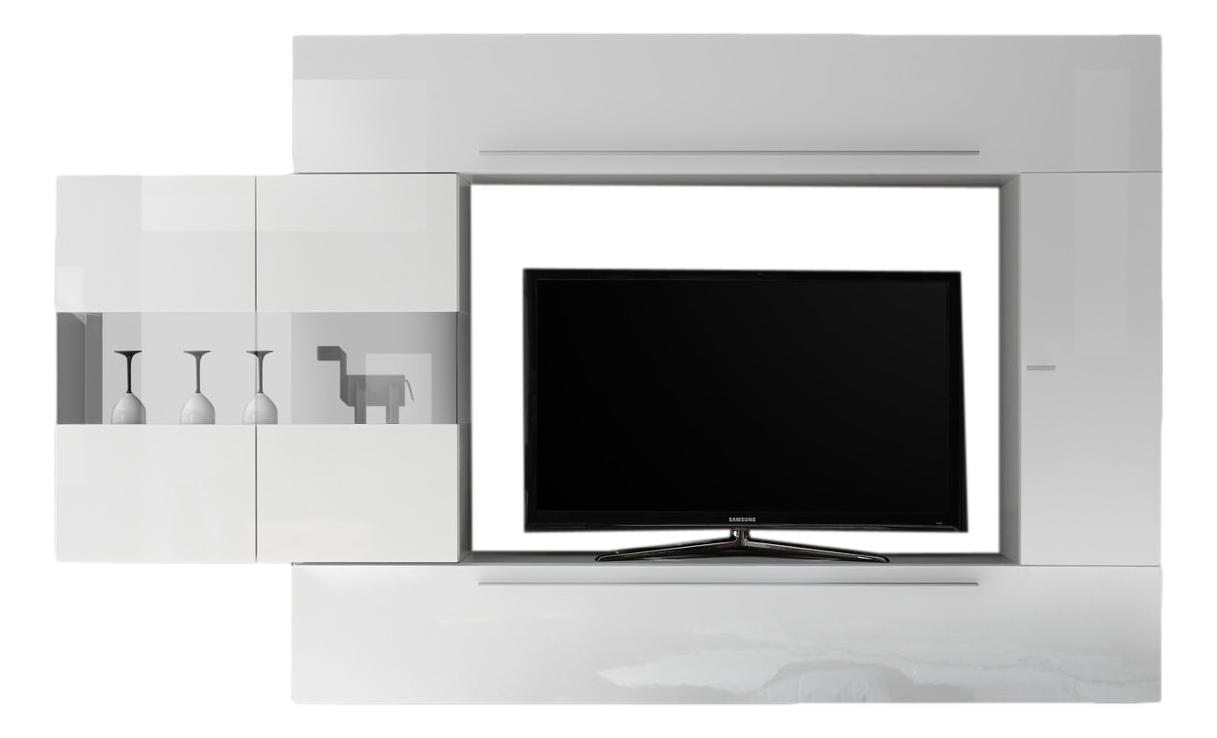 TV-wandmeubel set Cardi – Hoogglans wit, modern Italiaans design