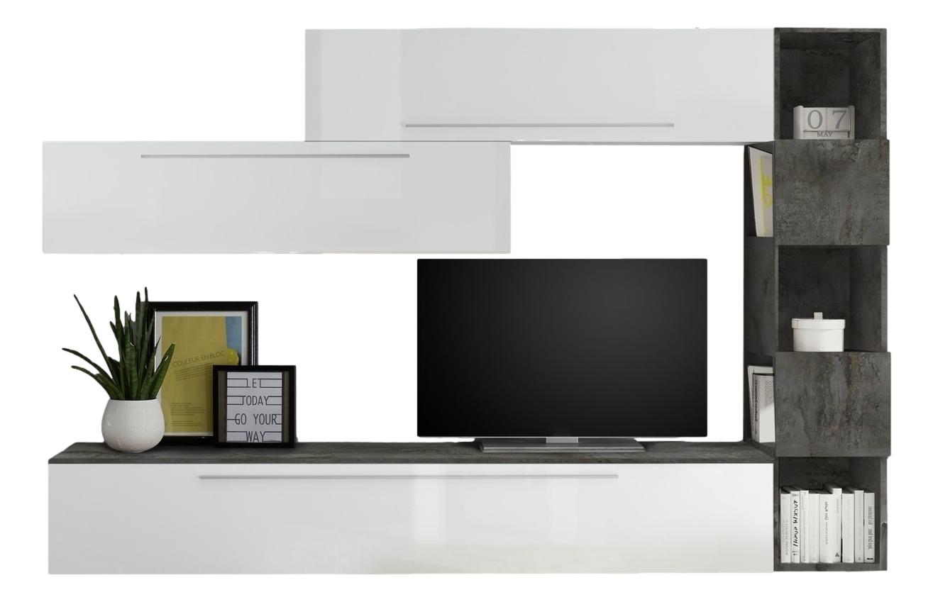 TV-wandmeubel set Vika – Strak, functioneel en hoogglans wit