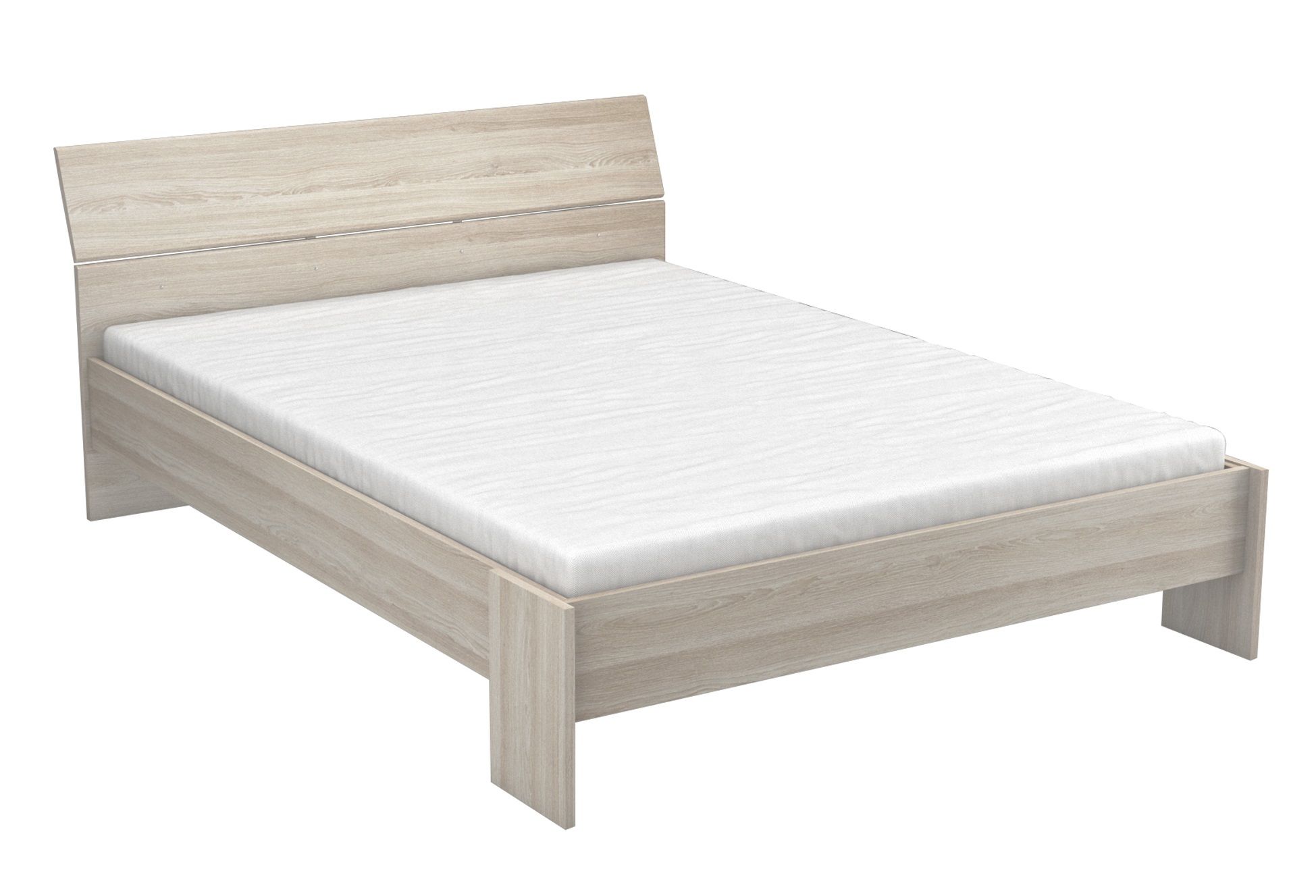 Tweepersoonsbed Pricy 140 x 200 cm – stijlvol Shannon eiken voor jouw slaapkamer