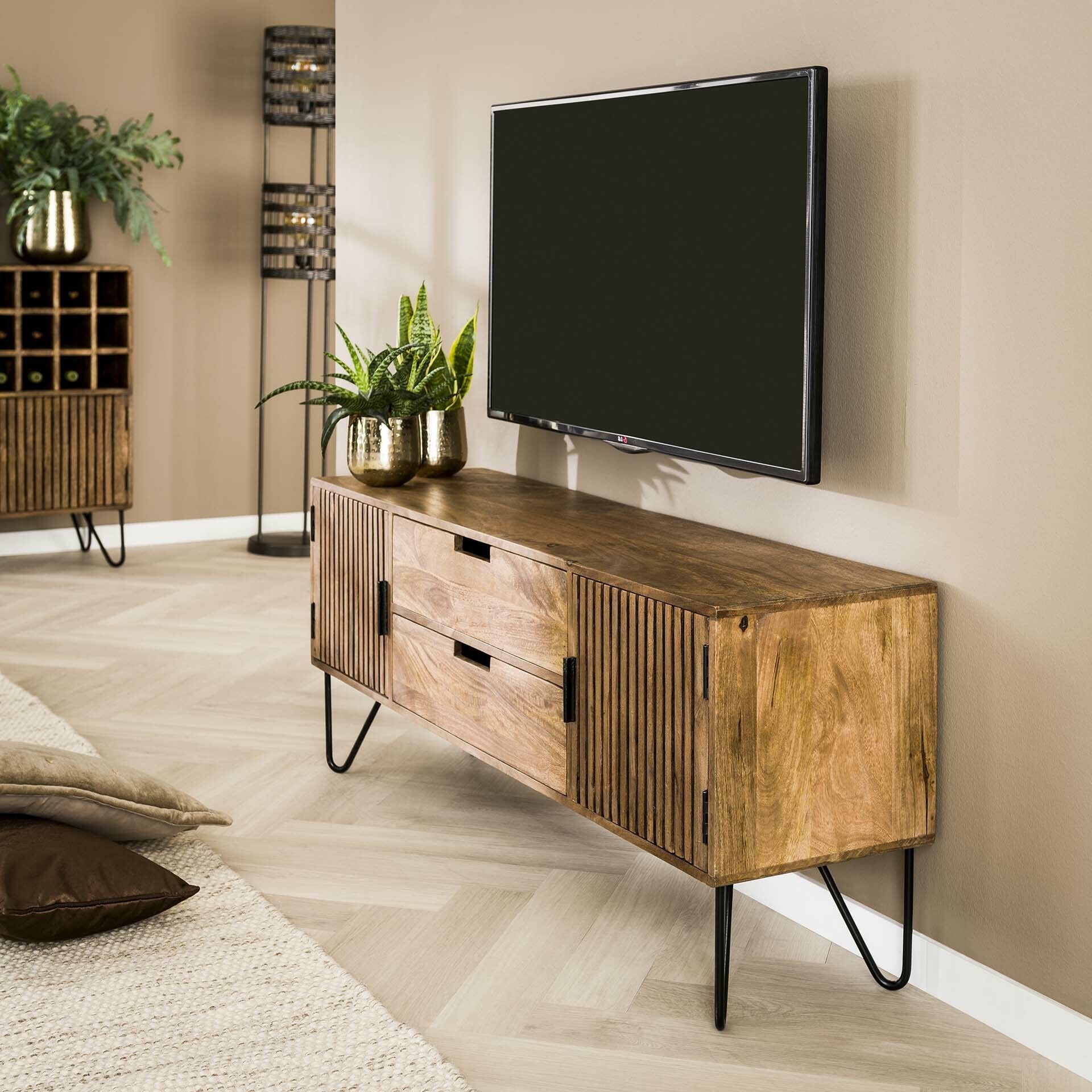 Twiggy TV-meubel van mangohout – stijlvol en functioneel, 135 cm breed