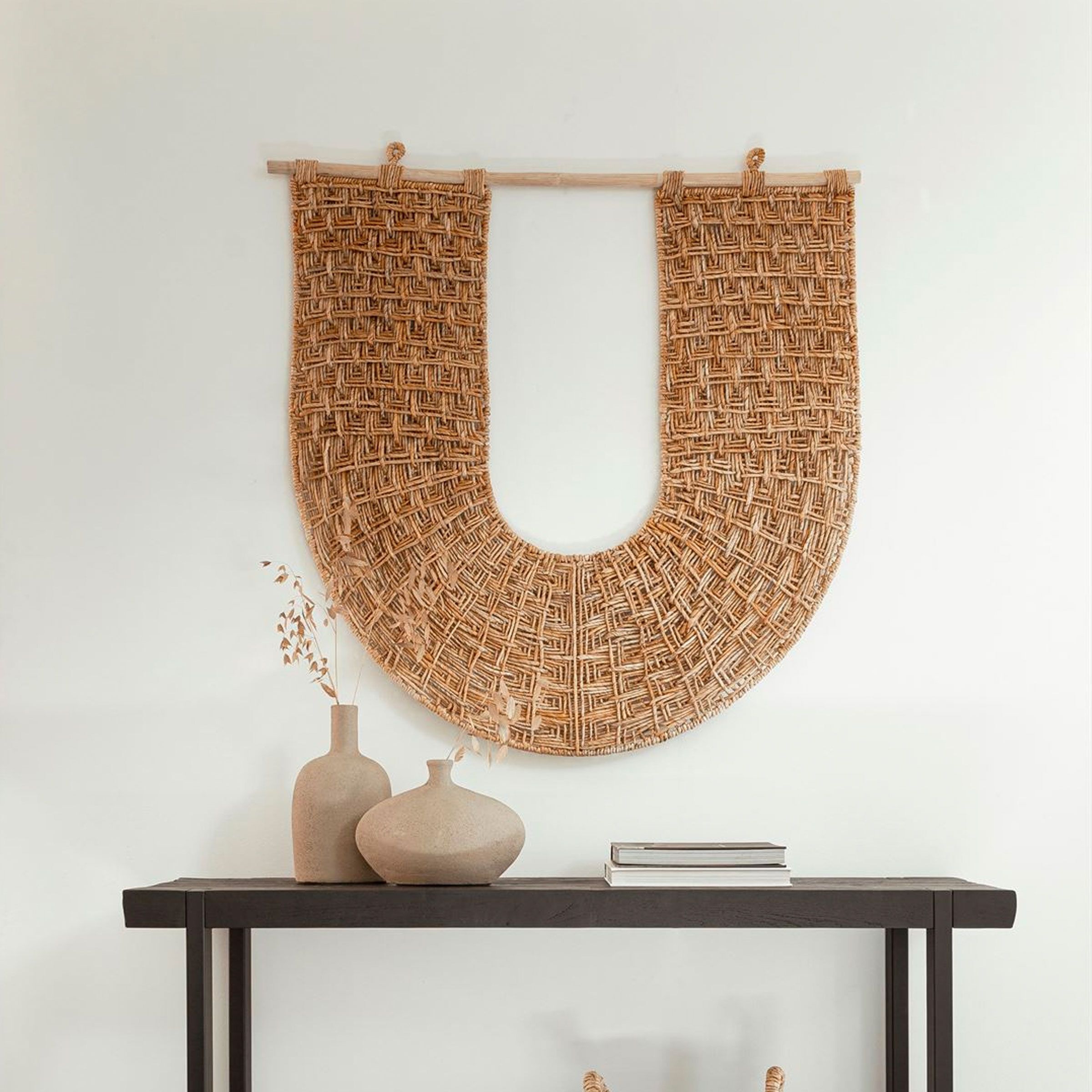 UFO Wanddecoratie van Abaca – Stijlvolle 104 × 106 cm Wandkunst van MUST Living