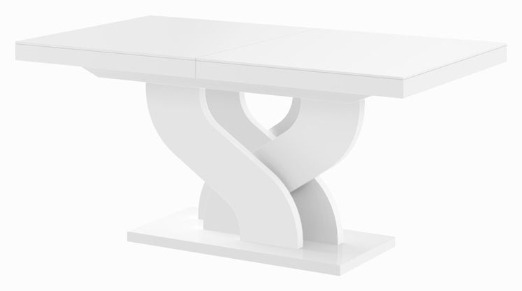 Uitschuifbare eettafel Bella – Hoogglans wit, 160‑256 cm, stijlvol en krasbestendig