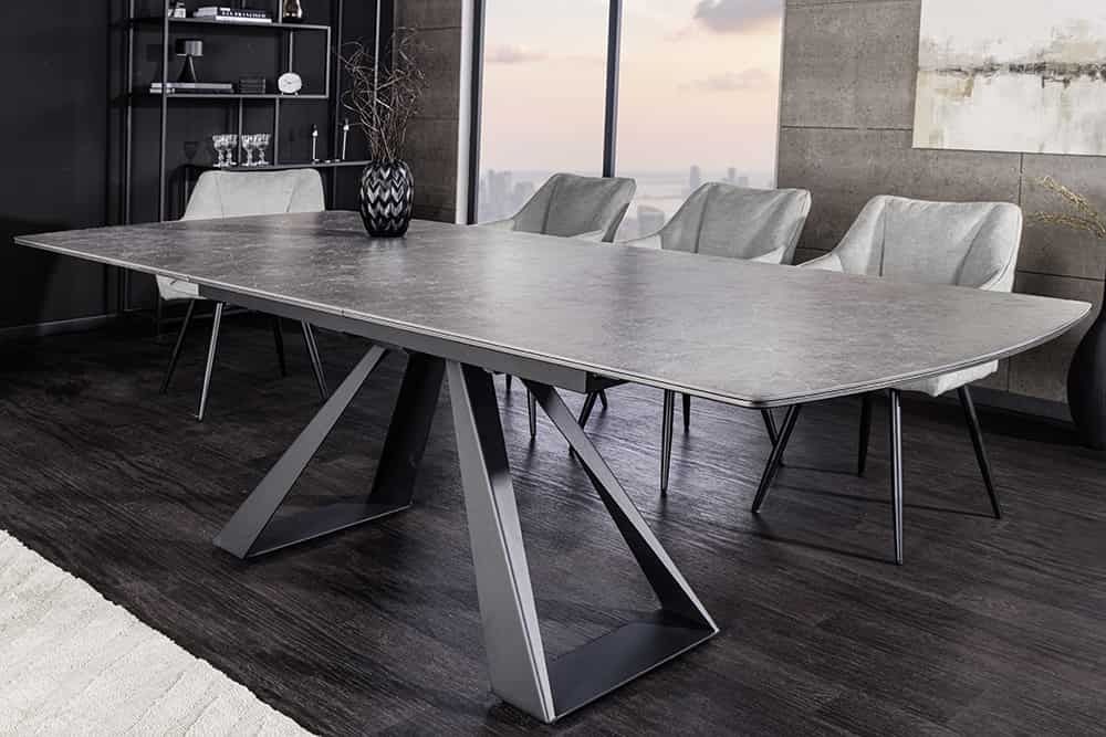 Uitschuifbare eettafel Concord – grafietgrijs & zwart, 180‑230 cm
