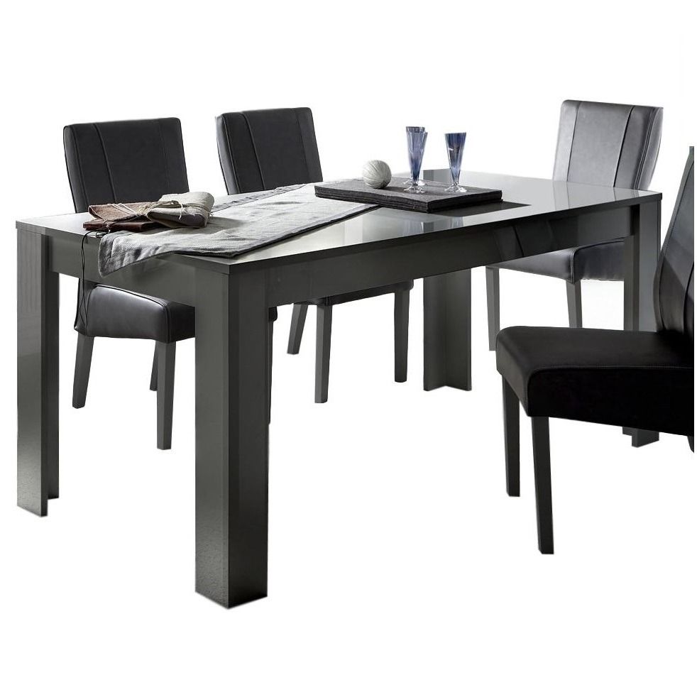 Uitschuifbare eettafel Dama – modern design in hoogglans grijs (137‑185 cm)