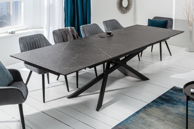 Uitschuifbare eettafel EUPHORIA – Stijlvolle ruimtebesparing in grafietkeramiek