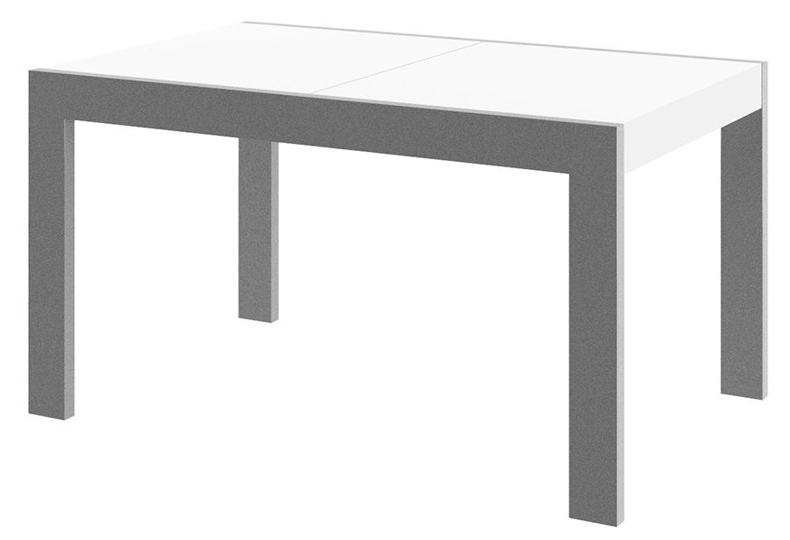 Uitschuifbare eettafel Imperia – Hoogglans wit & grafiet grijs, 160‑260 cm