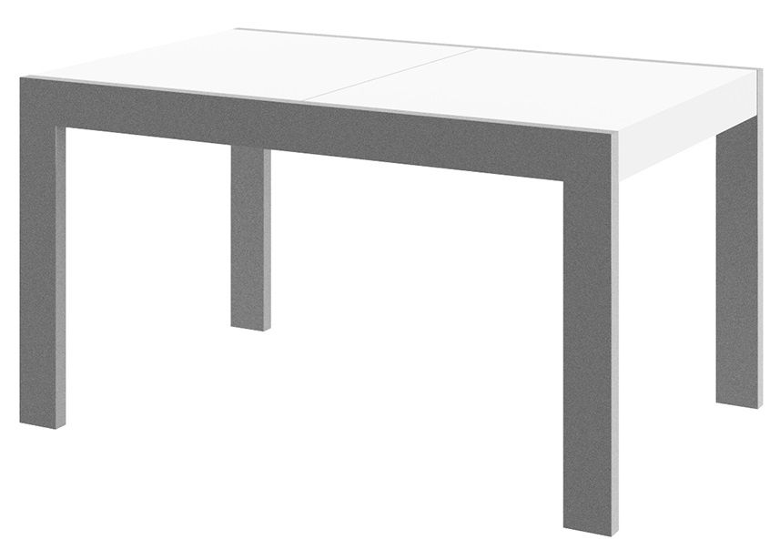 Uitschuifbare eettafel Imperia – modern hoogglans wit‑grafiet (140‑240 cm)
