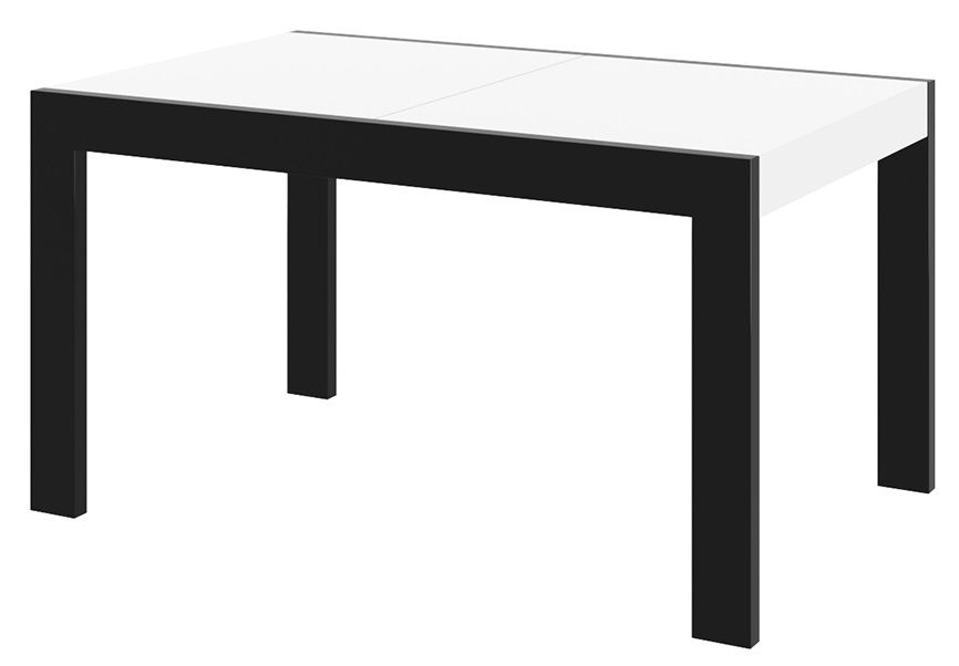 Uitschuifbare eettafel Imperia – modern hoogglans wit‑zwart, 160‑260 cm