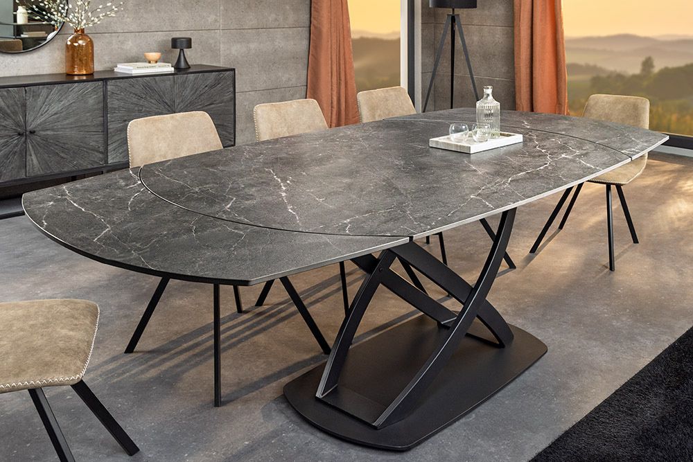 Uitschuifbare eettafel INCEPTION – Elegante flexibiliteit in antraciet