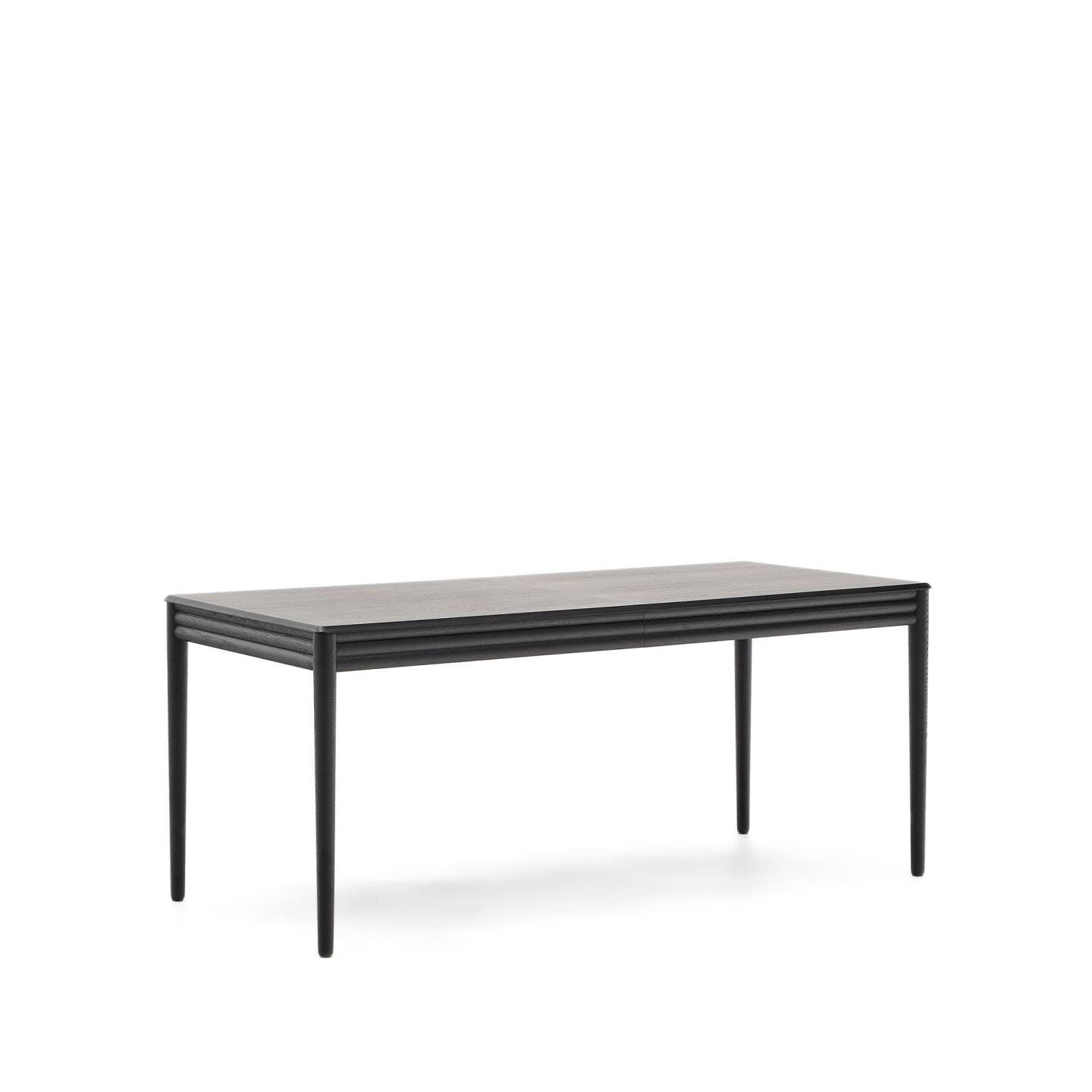 Uitschuifbare eettafel Lenon van Kave Home – massief eiken, zwart, 160‑200 cm