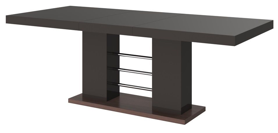 Uitschuifbare eettafel Linosa – Hoogglans bruin, van 160 cm tot 260 cm
