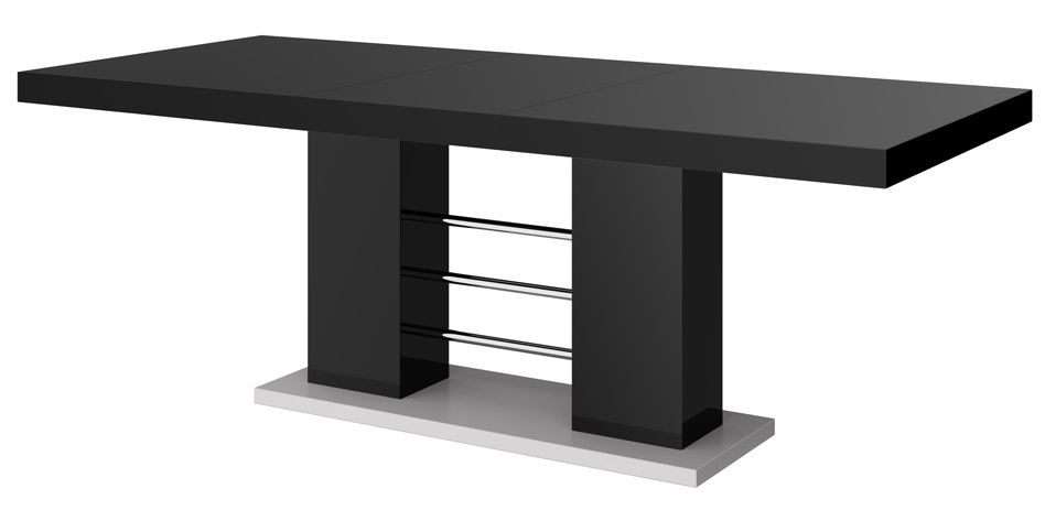 Uitschuifbare eettafel Linosa – modern, robuust en stijlvol in hoogglans zwart