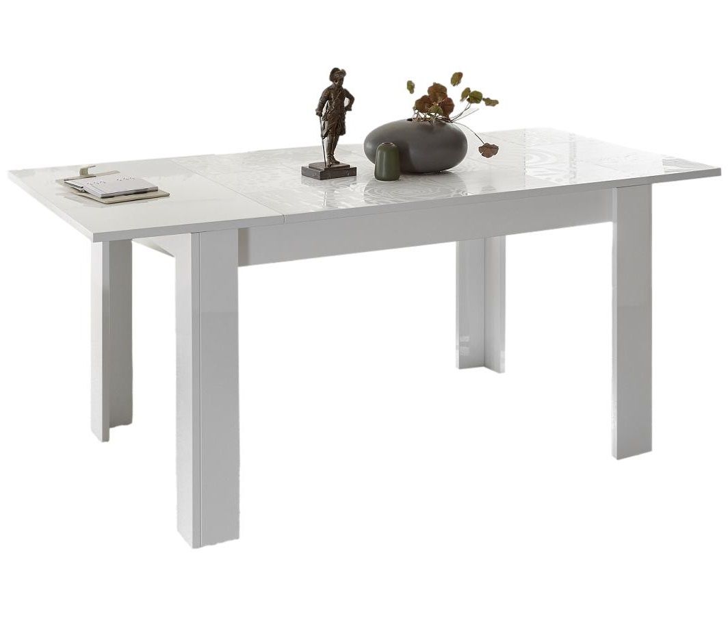 Uitschuifbare eettafel Miro – Modern design in hoogglans wit (180‑228 cm)