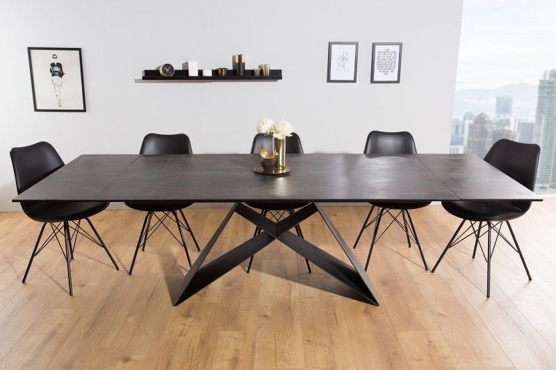 Uitschuifbare eettafel PROMETHEUS – Luxe lava‑keramiek, Italiaans design, 180‑260 cm