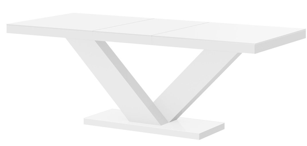 Uitschuifbare eettafel Victoria – Hoogglans wit, 160 cm tot 256 cm