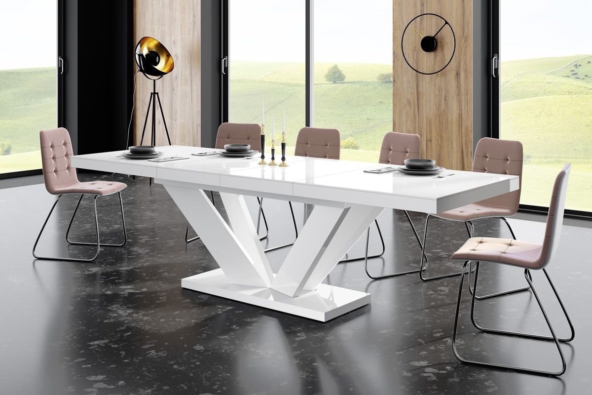 Uitschuifbare eettafel Viva 2 – stijlvol en functioneel in hoogglans wit
