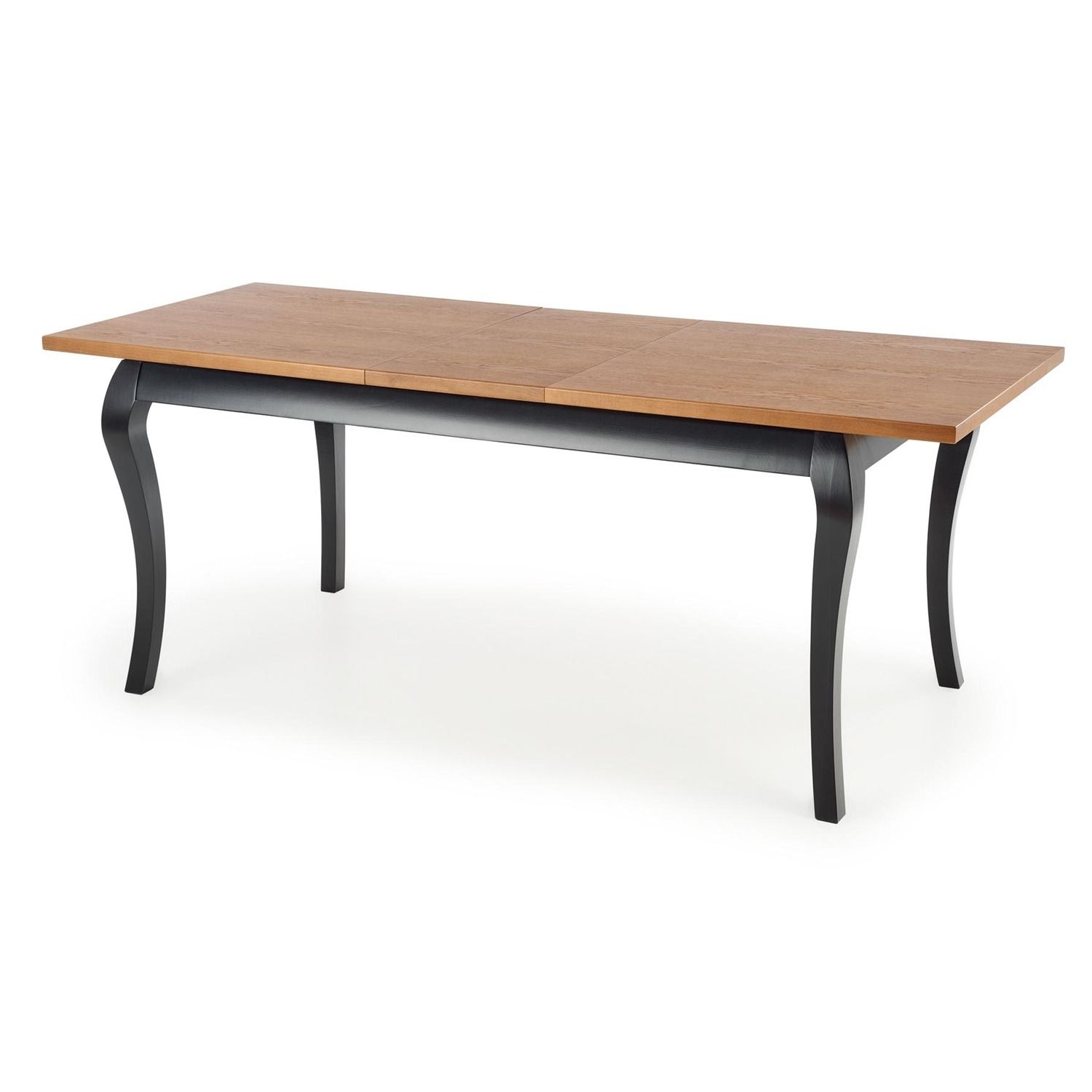 Uitschuifbare eettafel Windsor 160–240 cm, donkerbruin met zwarte poten