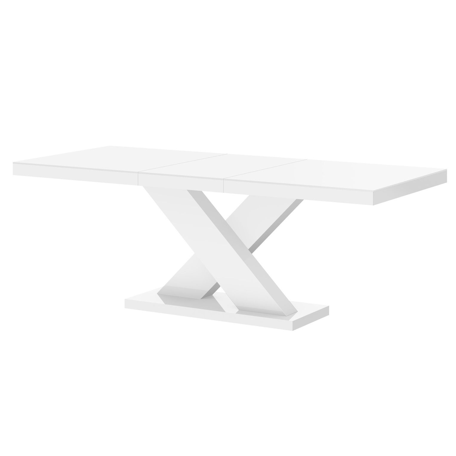 Uitschuifbare eettafel Xenon 160‑210 cm – Hoogglans wit