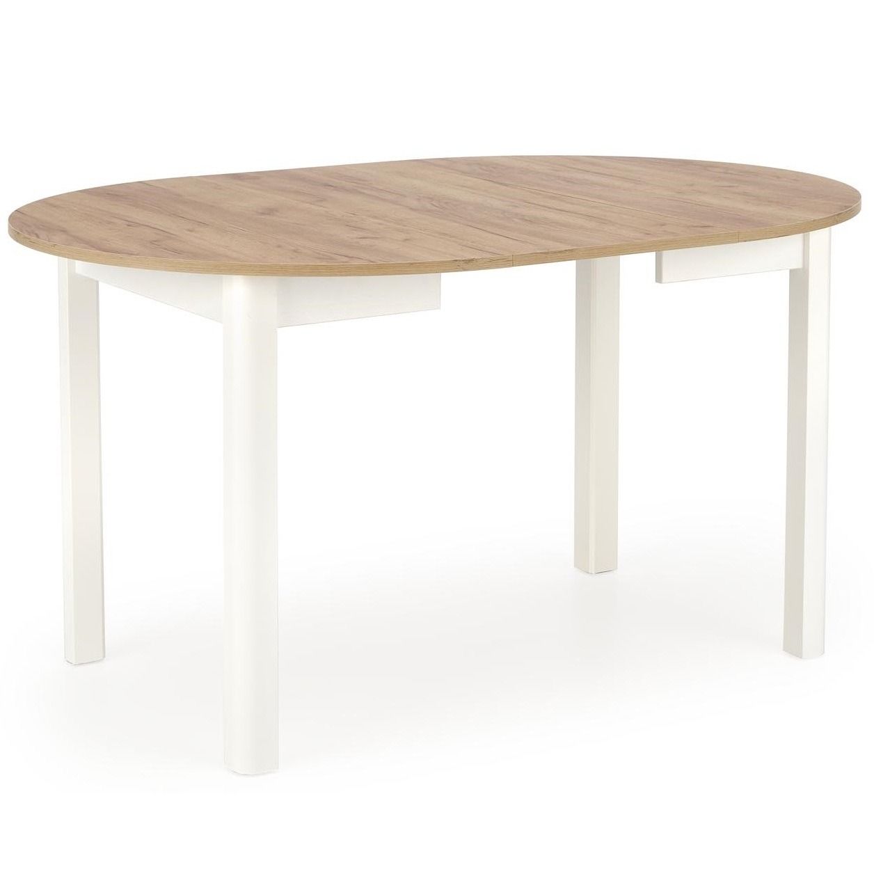 Uitschuifbare ronde eettafel Ringo – Flexibel en stijlvol in eiken en wit