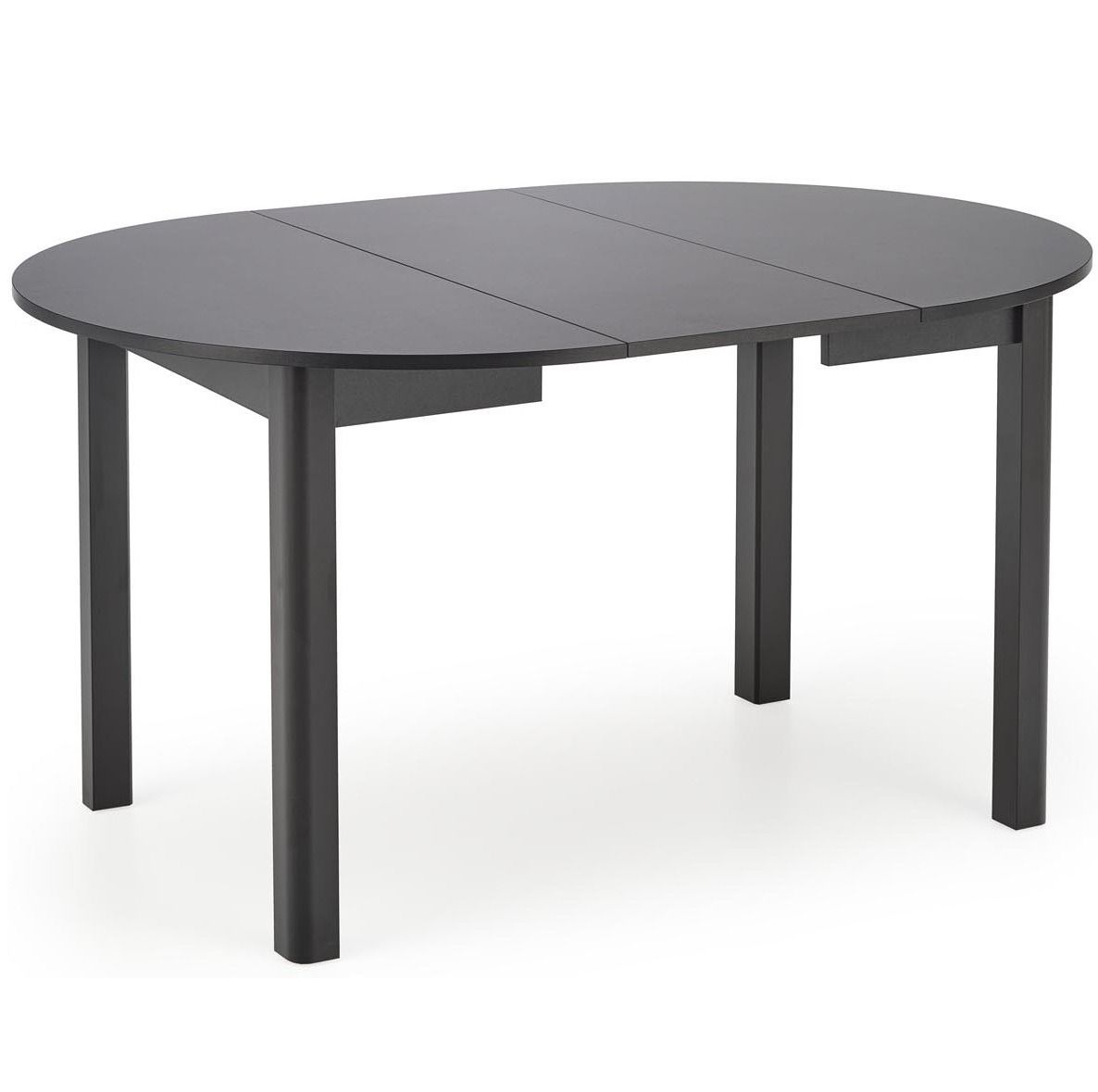 Uitschuifbare ronde eettafel Ringo – zwart, 102‑142 cm