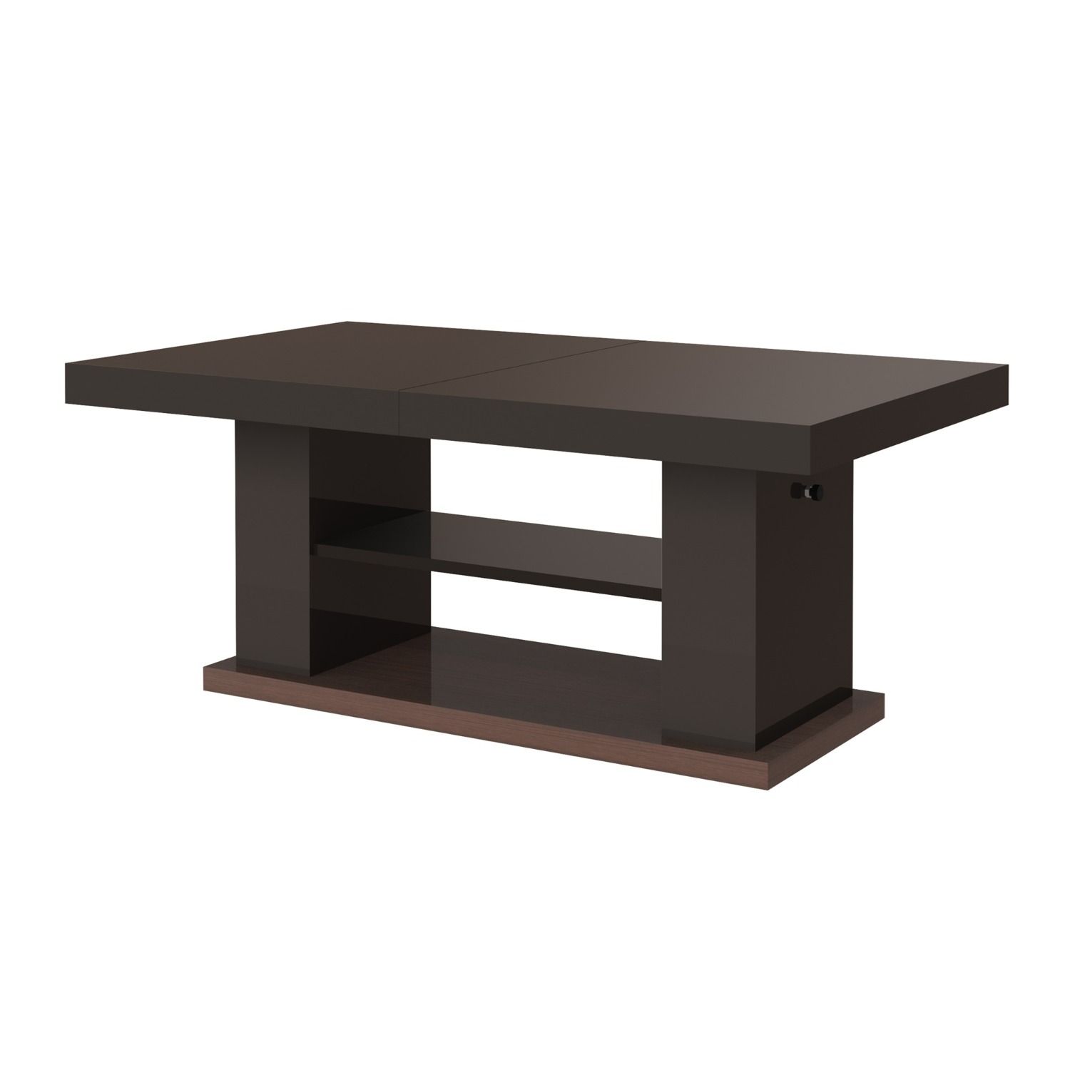 Uitschuifbare Salontafel Matera – Hoogglans Bruin, 120‑170 cm (2‑in‑1)