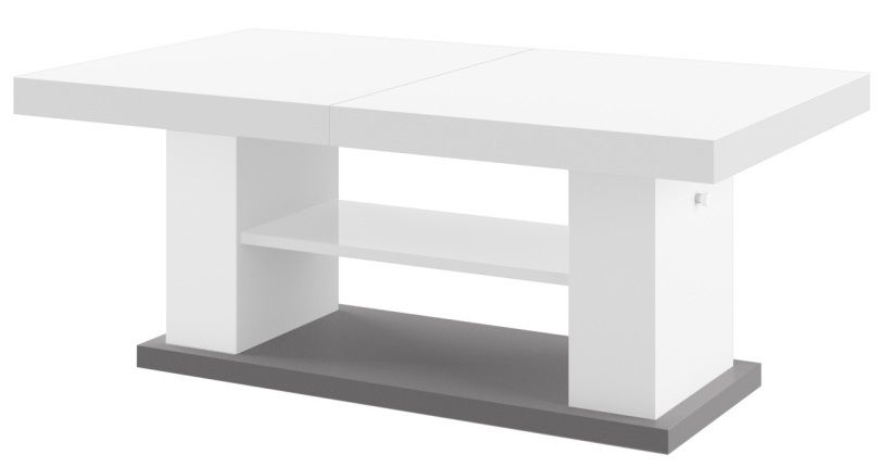 Uitschuifbare Salontafel Matera – Hoogglans Wit, 120‑170 cm (Hubertus Meble)