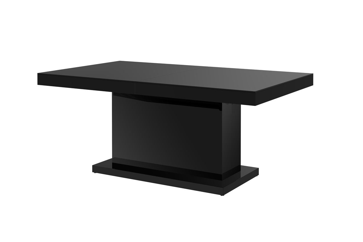 Uitschuifbare salontafel Matera Lux – Hoogglans zwart, 120‑170 cm