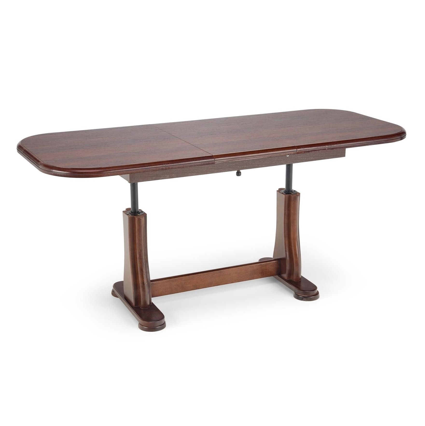Uitschuifbare salontafel Tymen – Strakke walnootlook, breedte 125‑164 cm