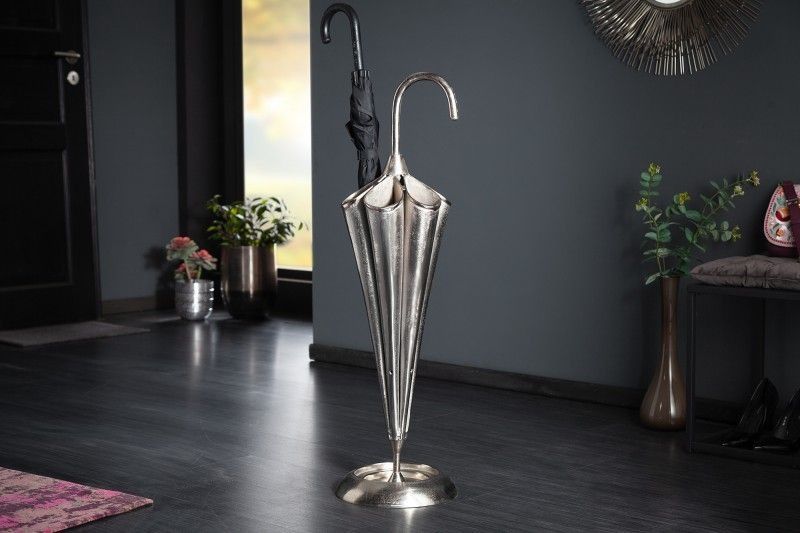 Umbrella 91 cm – Elegante zilverkleurige aluminium paraplubak voor zes parasols