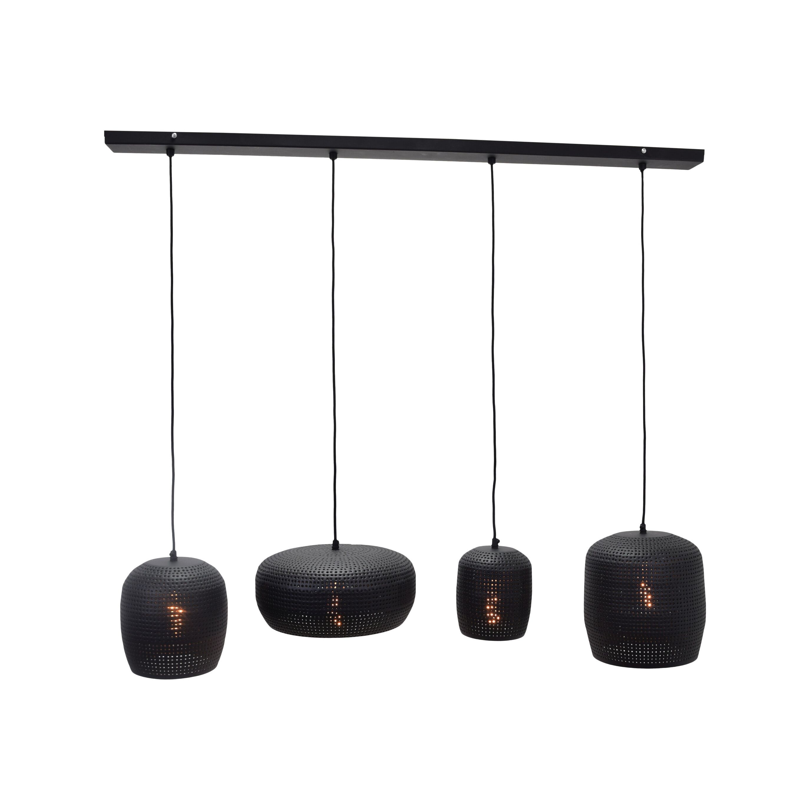 Urban Interiors Fez 4‑lamp Hanglamp – Strak Zwart Design voor elke ruimte