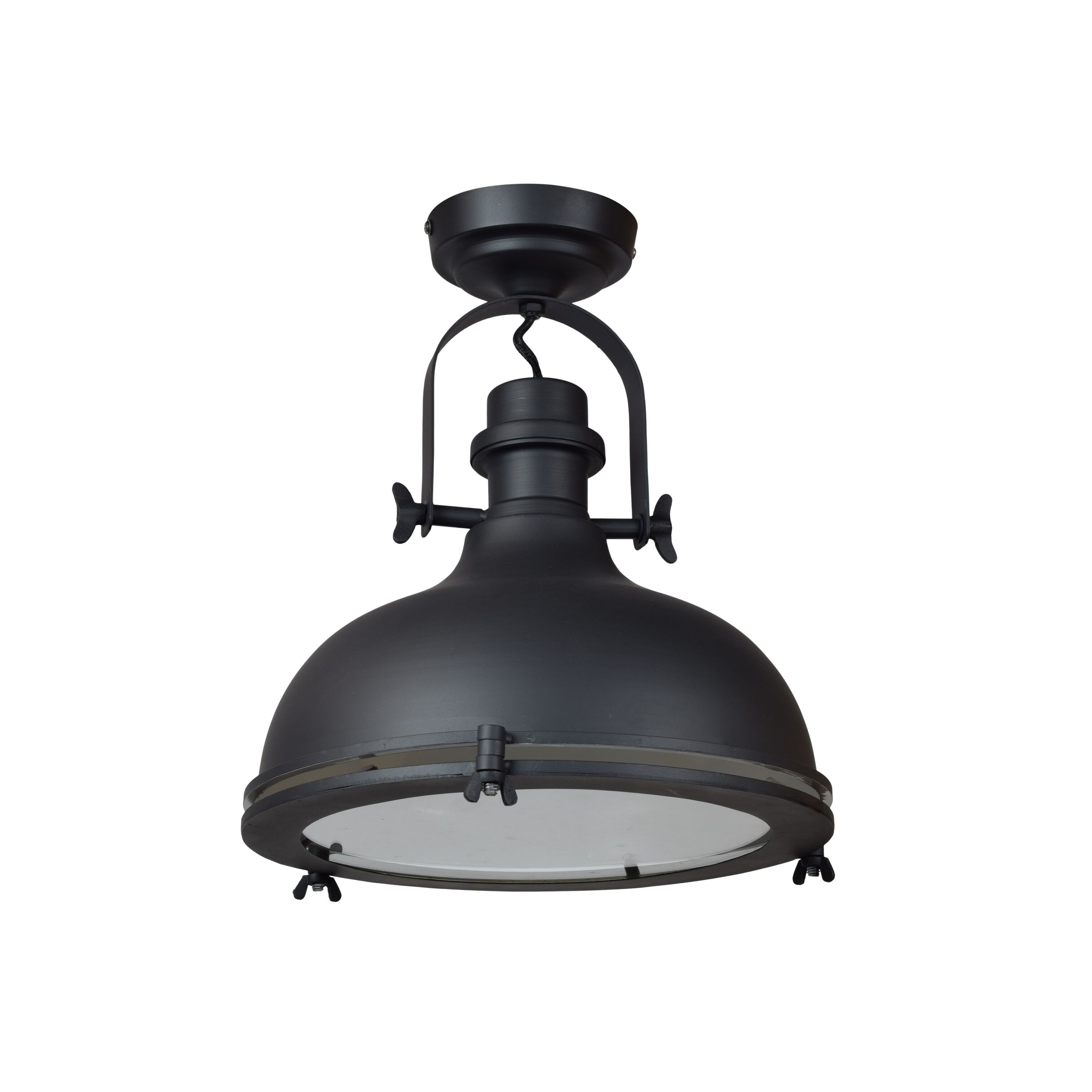 Urban Interiors plafondlamp Harvey – Strakke matzwarte sferische verlichting (Ø 32 cm)