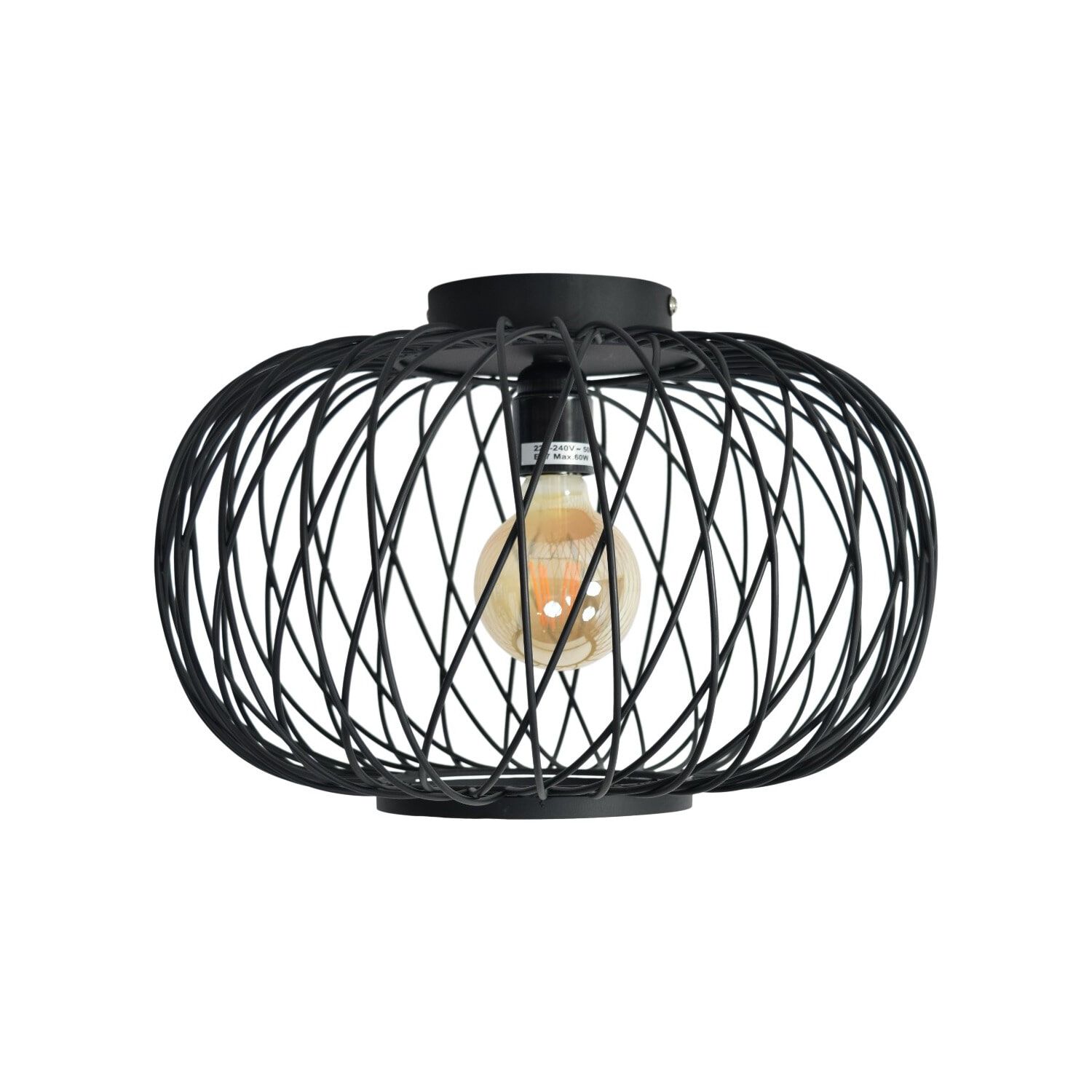 Urban Interiors Twist Plafondlamp – Moderne Zwarte Accents voor elk Interieur