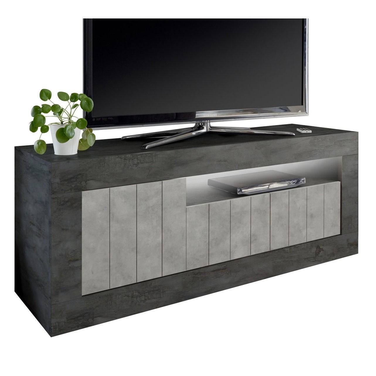Urbino TV‑meubel 138 cm – strak Italiaans design in Oxid & betonlook