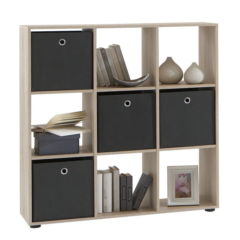 Vakkenkast Mega – Moderne 9‑vakken roomdivider in warm eiken