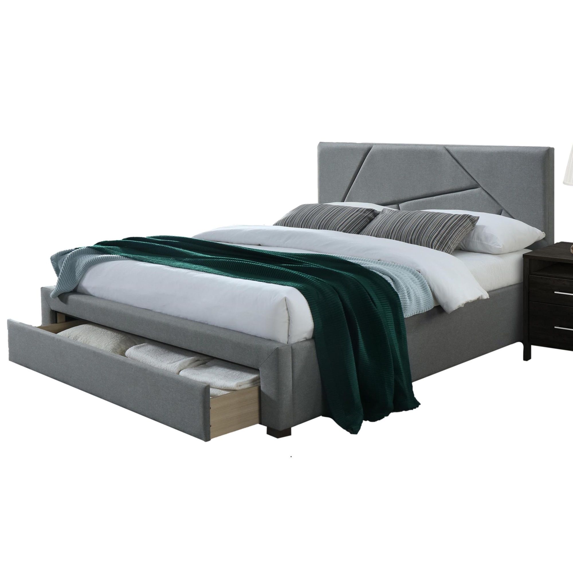 Valery tweepersoonsbed – stijlvol grijs comfort voor elke slaapkamer