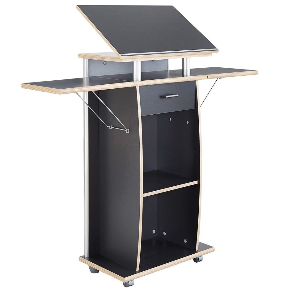 Verrijdbare Lessenaar lectern in antraciet – flexibel, stijlvol en functioneel