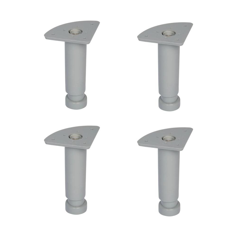 Verstelbare ronde meubelpoot in stijlvol grijs – 4 stuks van Furniture Legs Europe