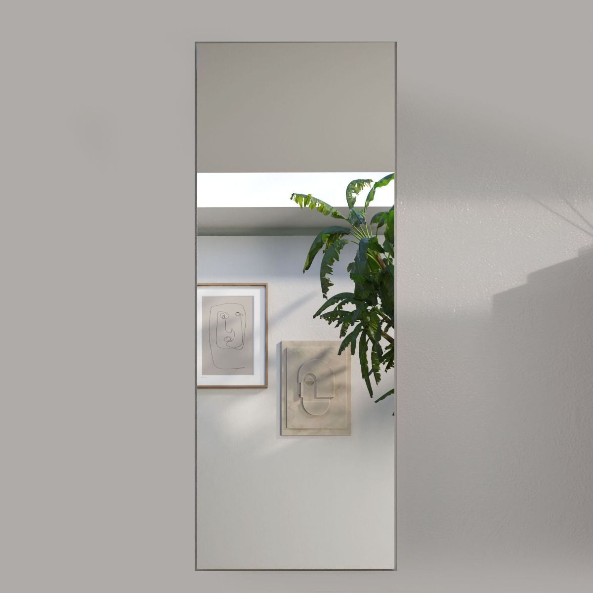 Verticale spiegel Dama 50×110 cm – modern hoogglans wit voor een lichte hal