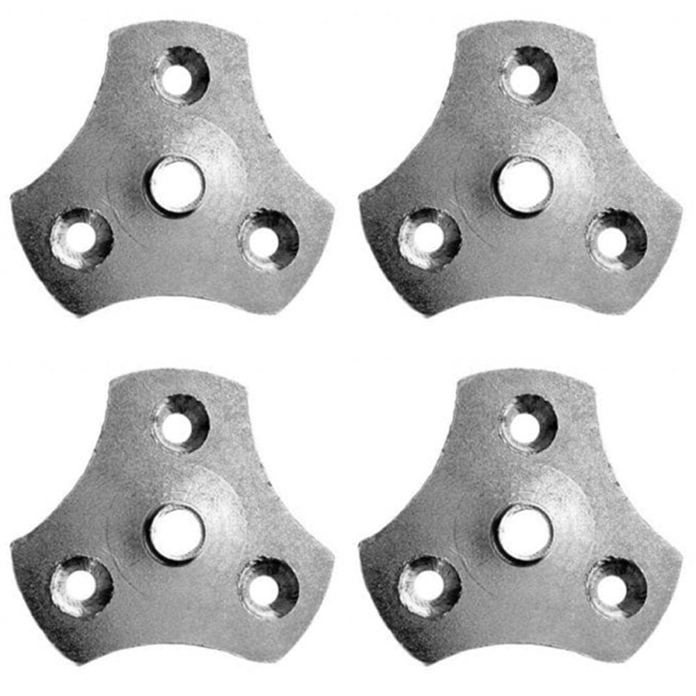 Verzinkte stalen bevestigingsplaat voor meubelpoten – 4‑pack M8