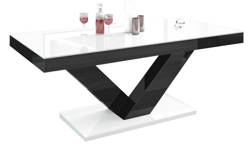 Victoria Mini salontafel 120 cm – Hoogglans wit met zwart