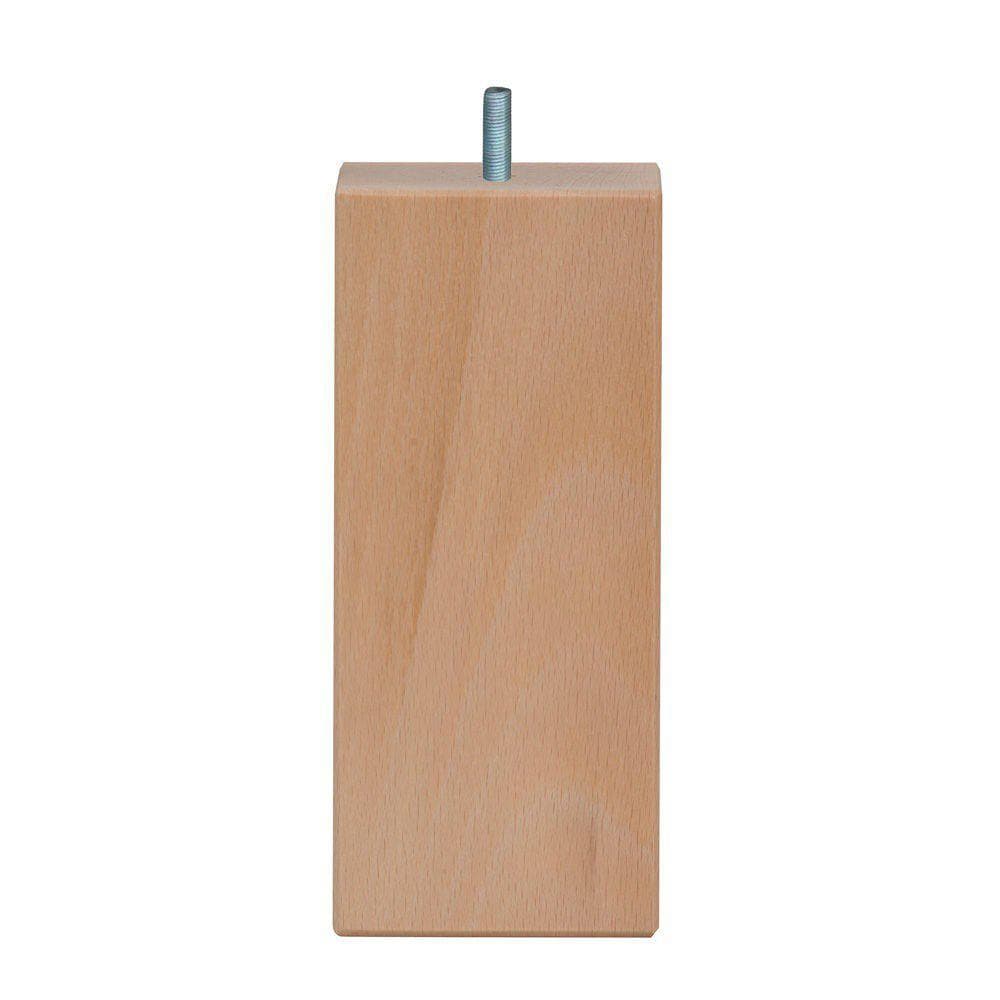 Vierkante houten meubelpoot 7×7 cm – 16 cm hoog (M10) – Furniture Legs Europe